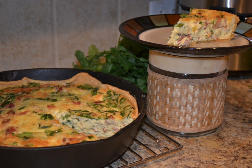 Home made Quiche…. Spinach, Bacon, Onion, and&nbsp;Cheese